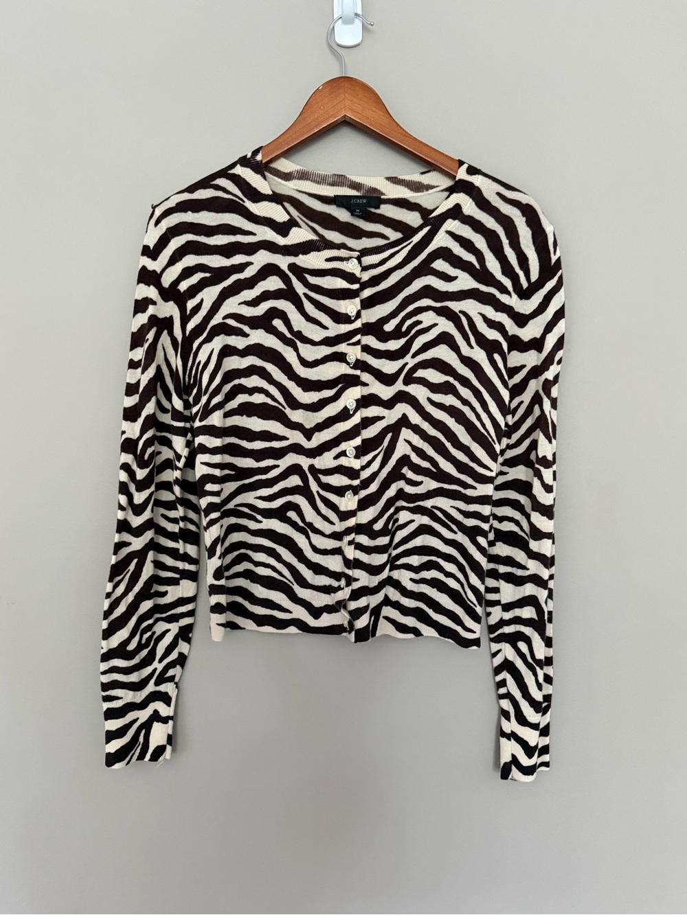 J Crew Classic Zebra Cardigan - Picture 3 of 3